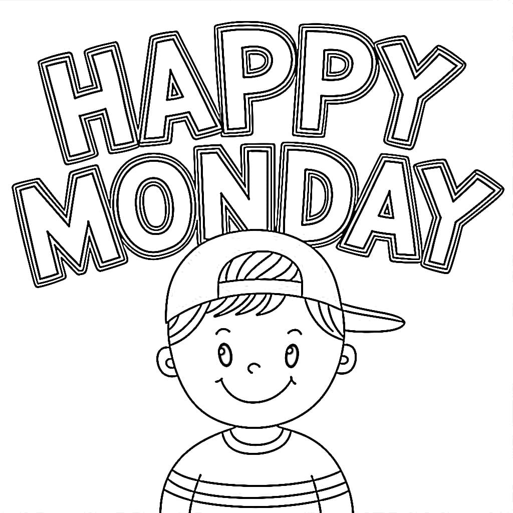 Happy Monday to Print coloring page