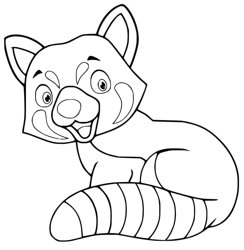 Happy Red Panda coloring page