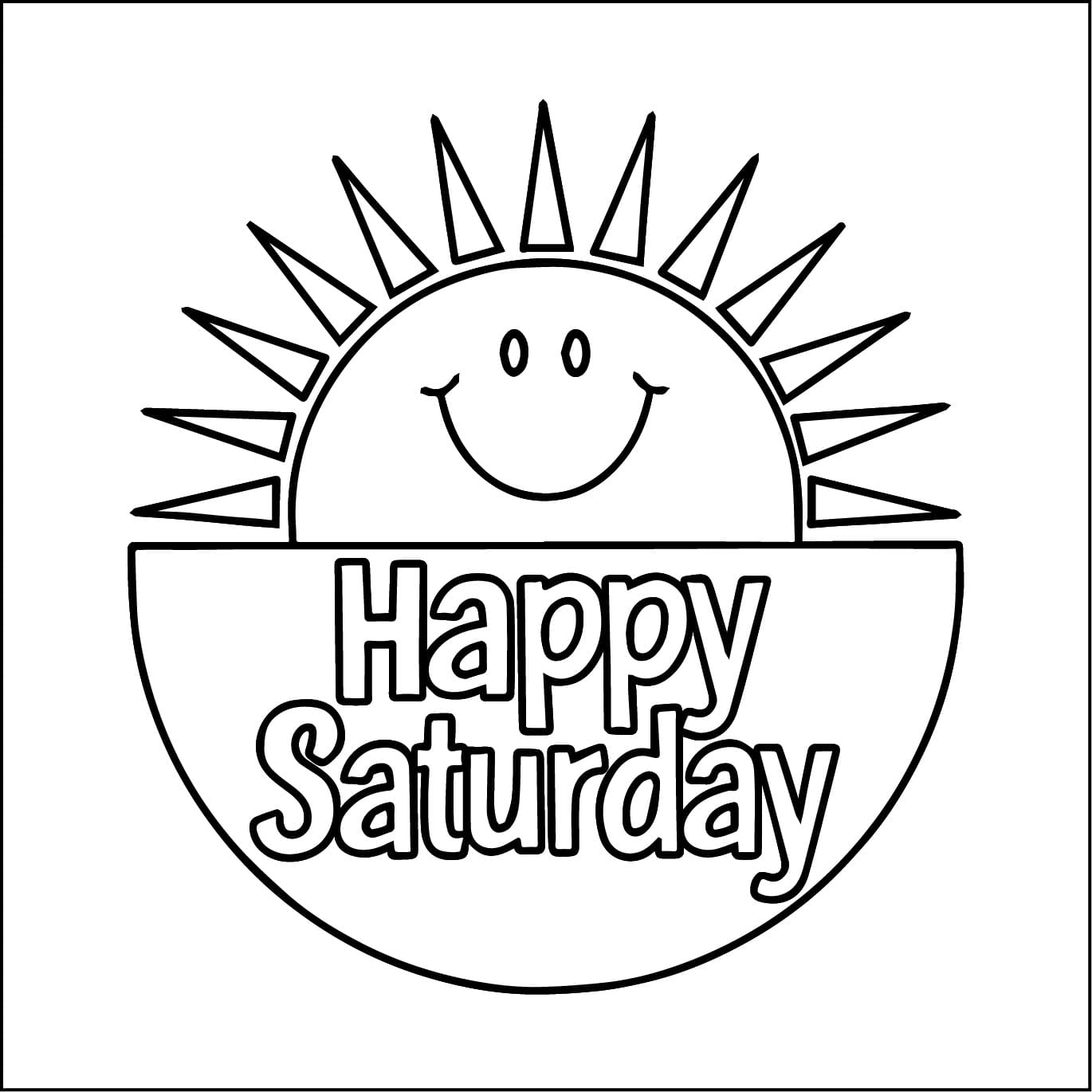 Happy Saturday For Free coloring page