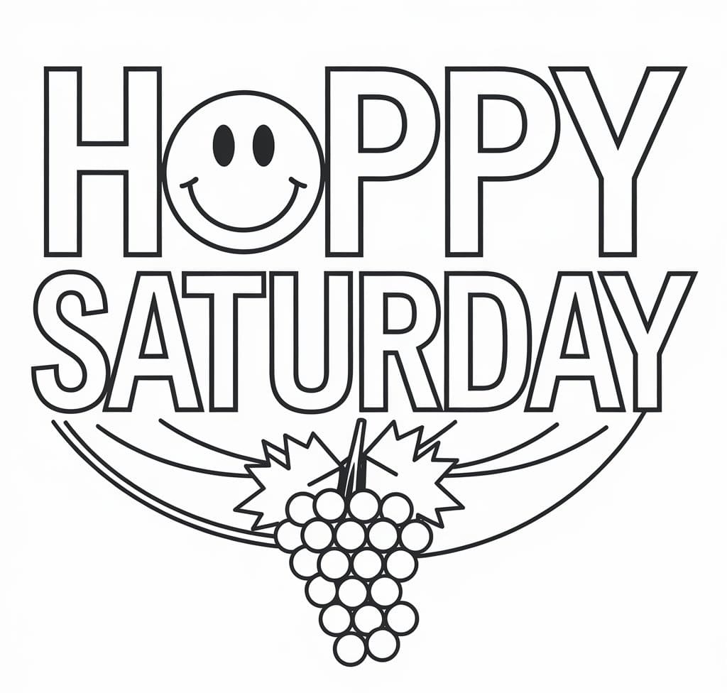 Happy Saturday Free coloring page