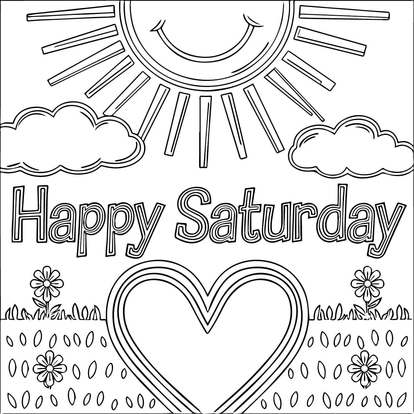 Happy Saturday Image coloring page