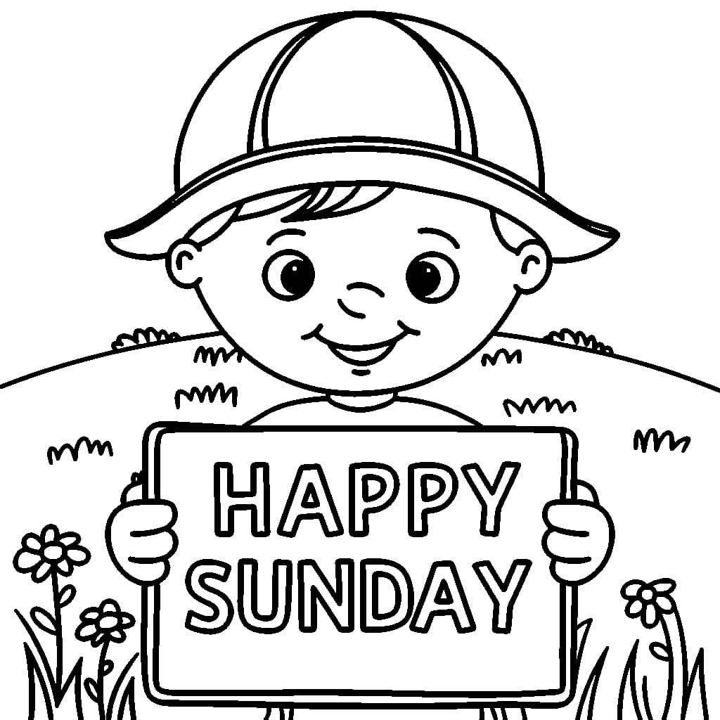 Happy Sunday Boy coloring page