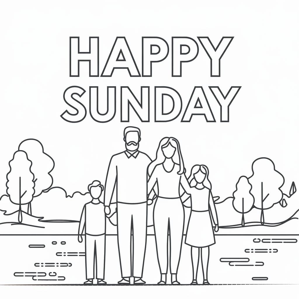 Happy Sunday Family coloring page