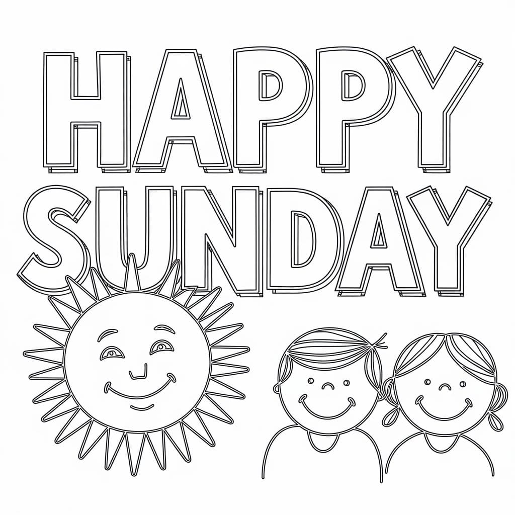 Happy Sunday For Free coloring page