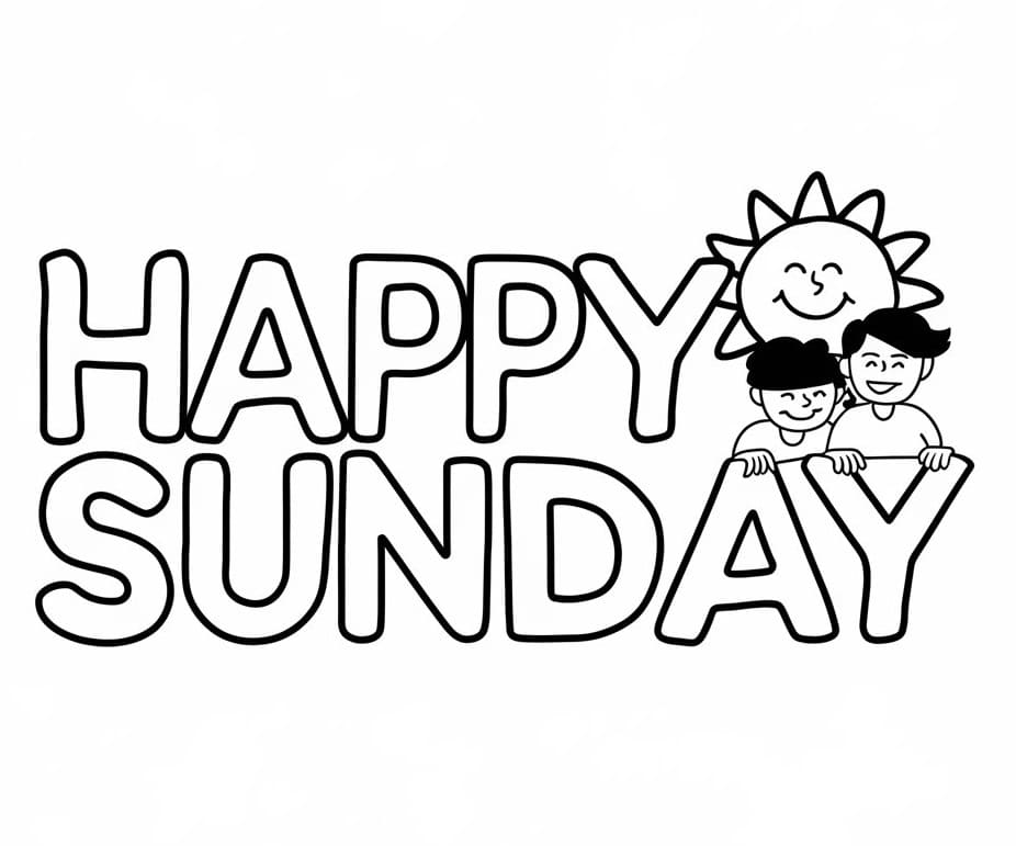 Happy Sunday For Kids coloring page