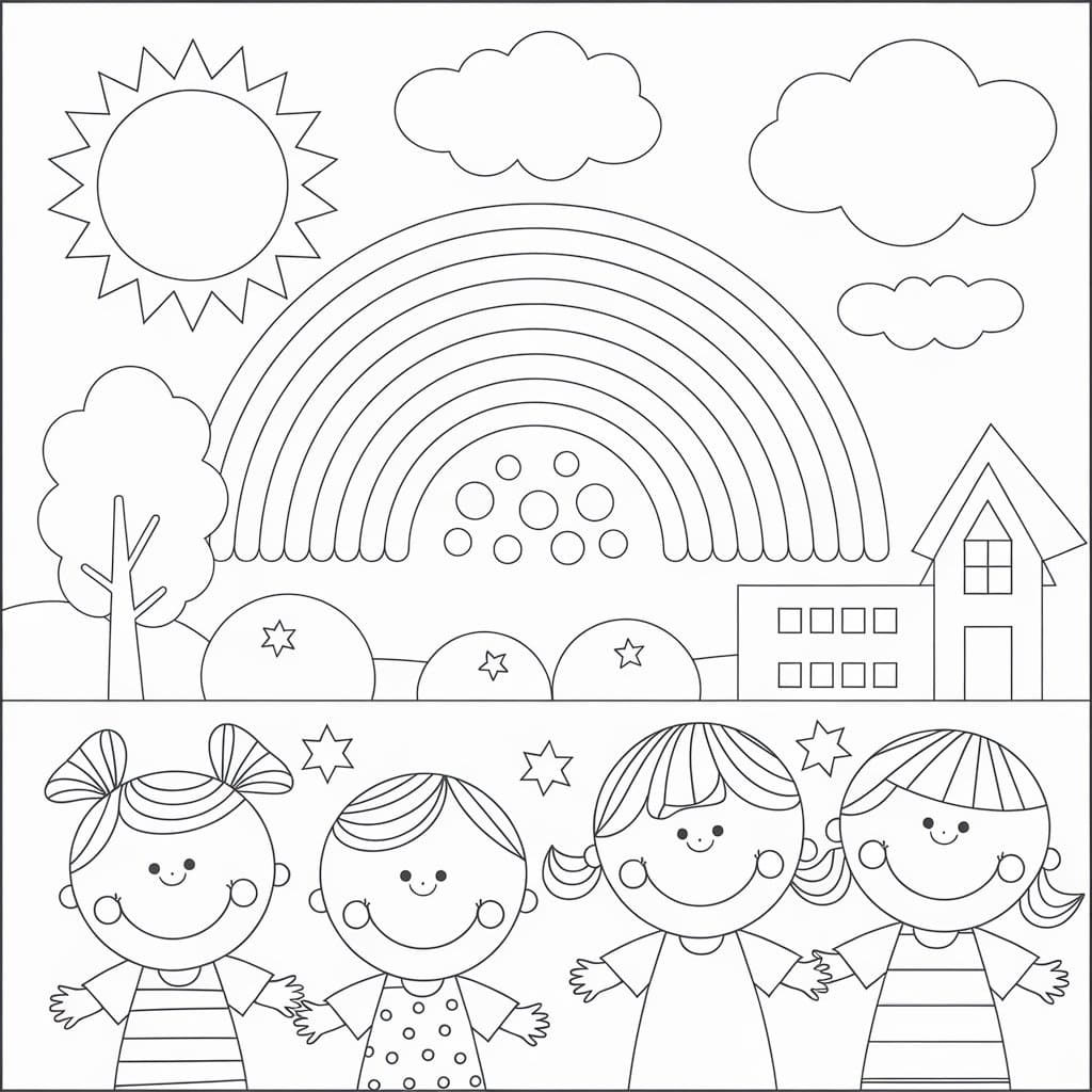 Happy Sunday Printable coloring page