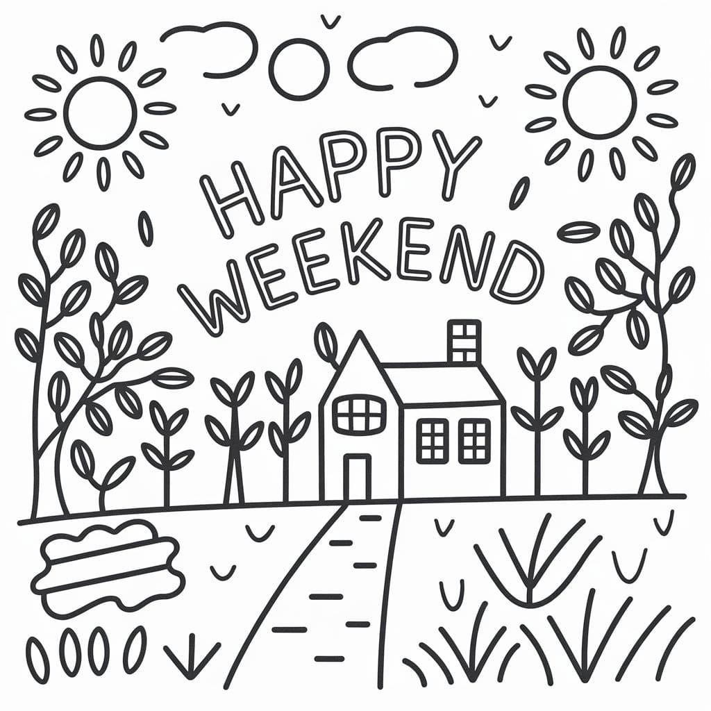 Happy Weekend For Kids coloring page