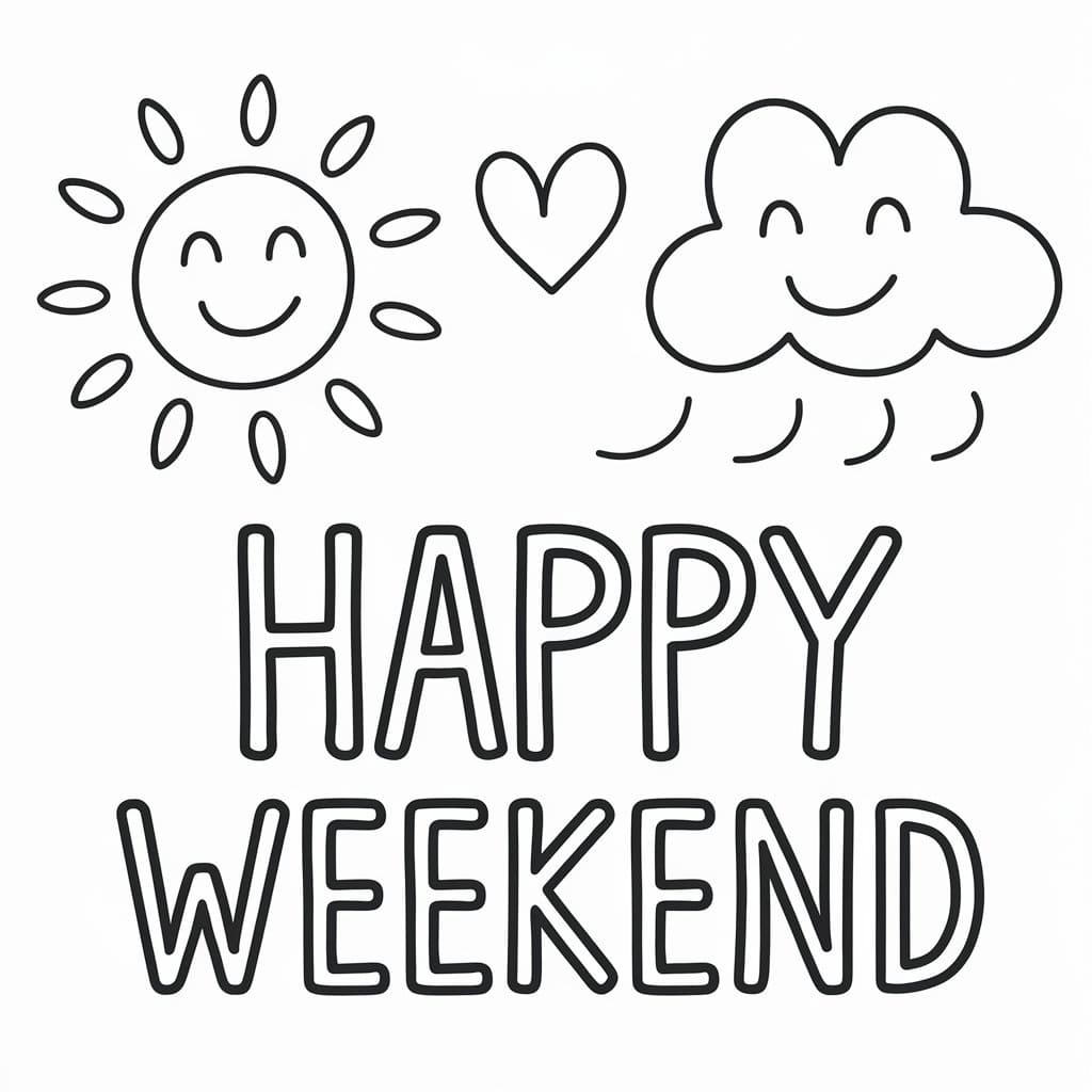 Happy Weekend Free For Kids coloring page