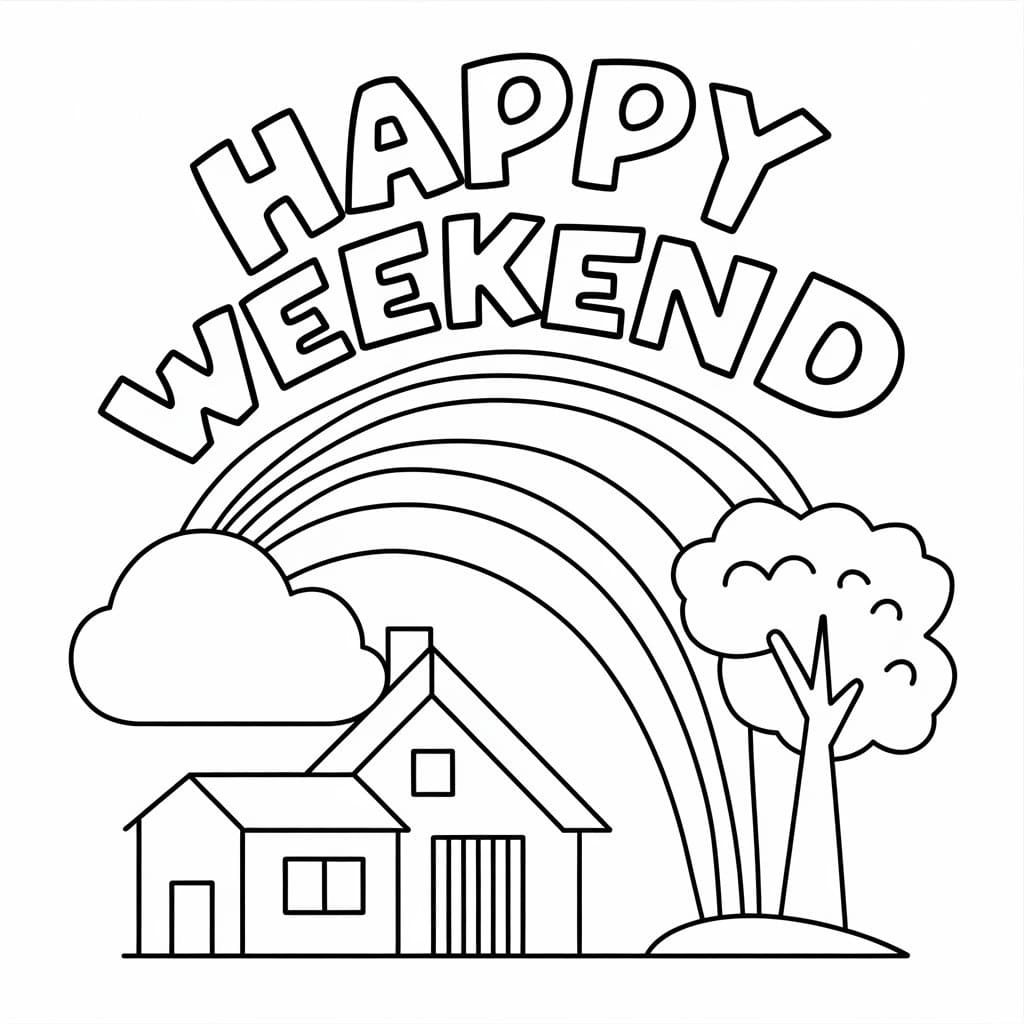 Happy Weekend coloring pages