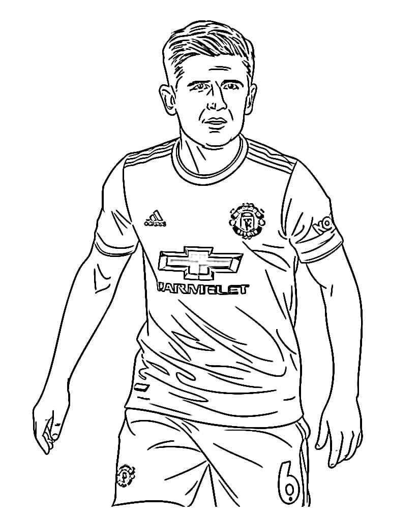 Harry Maguire Soccer Player coloring page