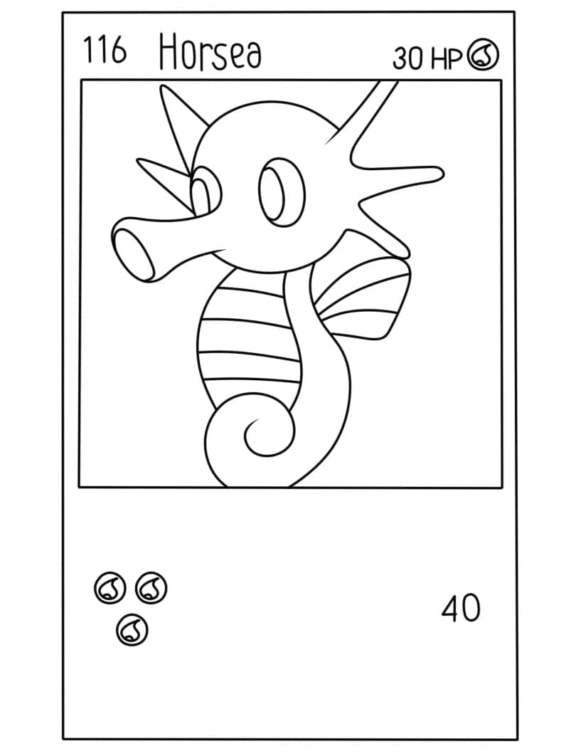 Horsea Pokemon Card coloring page