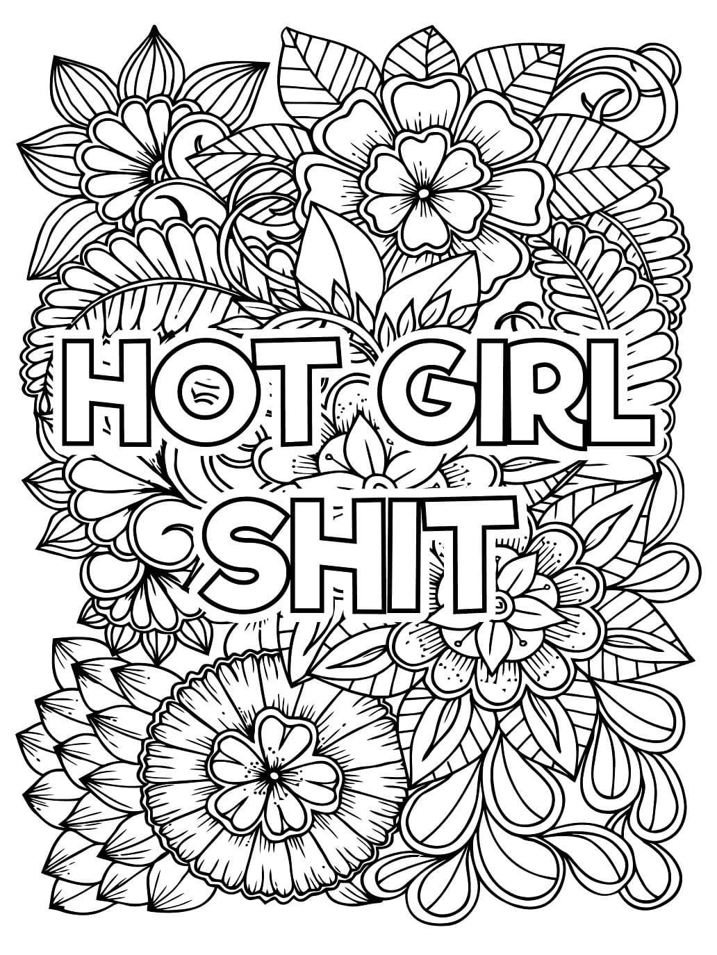 Hot Girl Shit coloring page