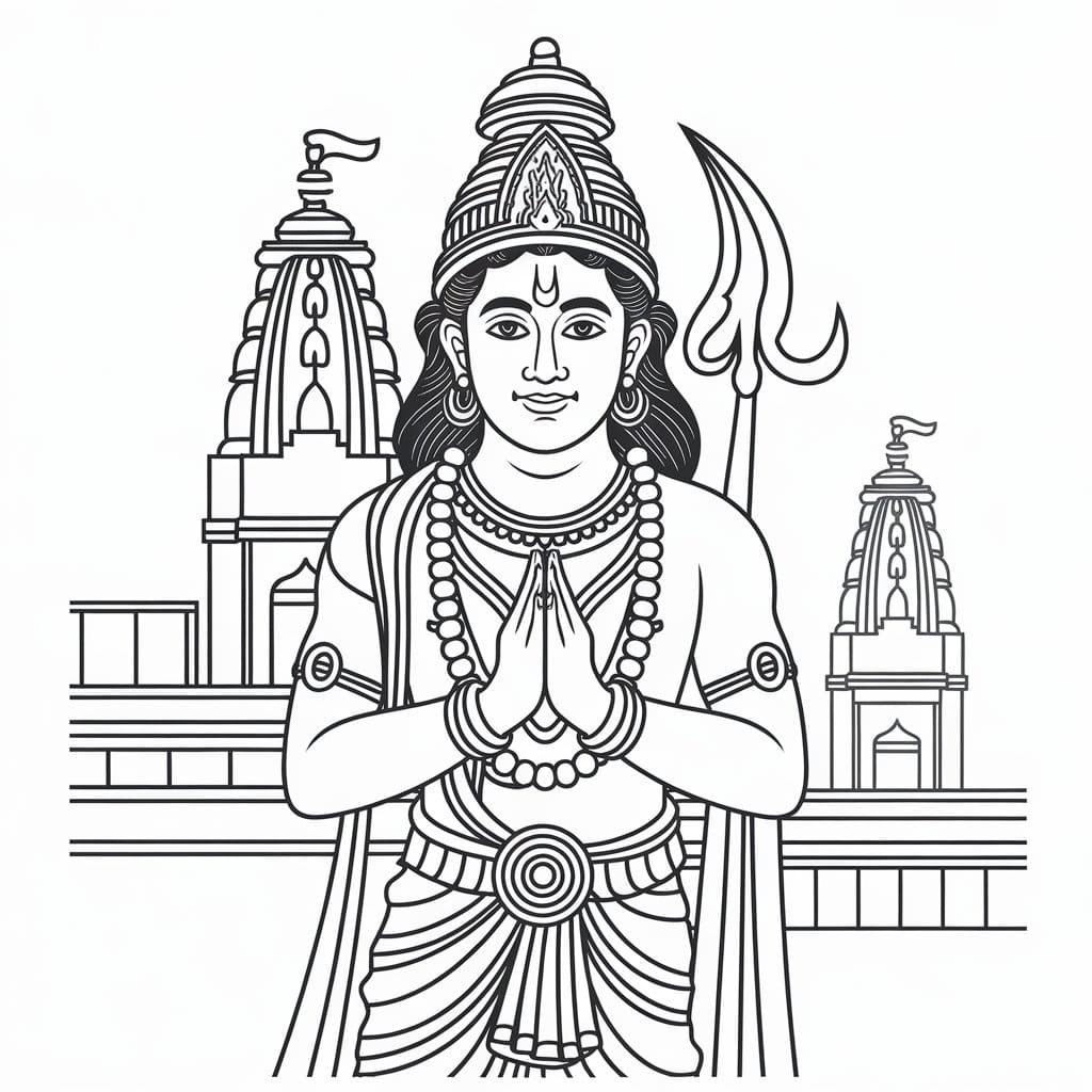 Jai Shree Ram For Children coloring page