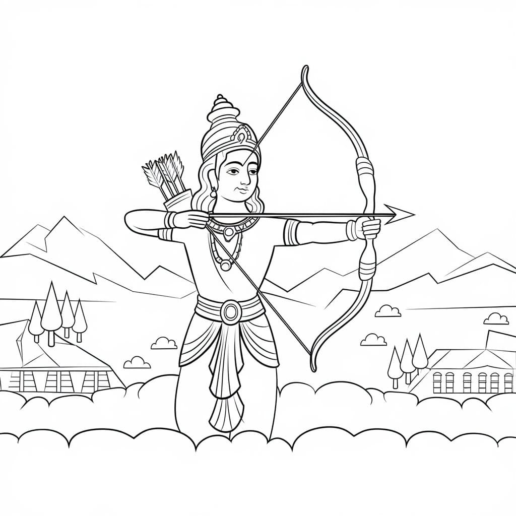 Jai Shree Ram For Free coloring page