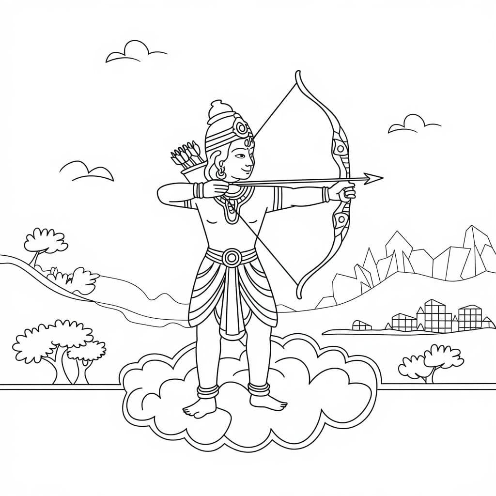 Jai Shree Ram Free coloring page