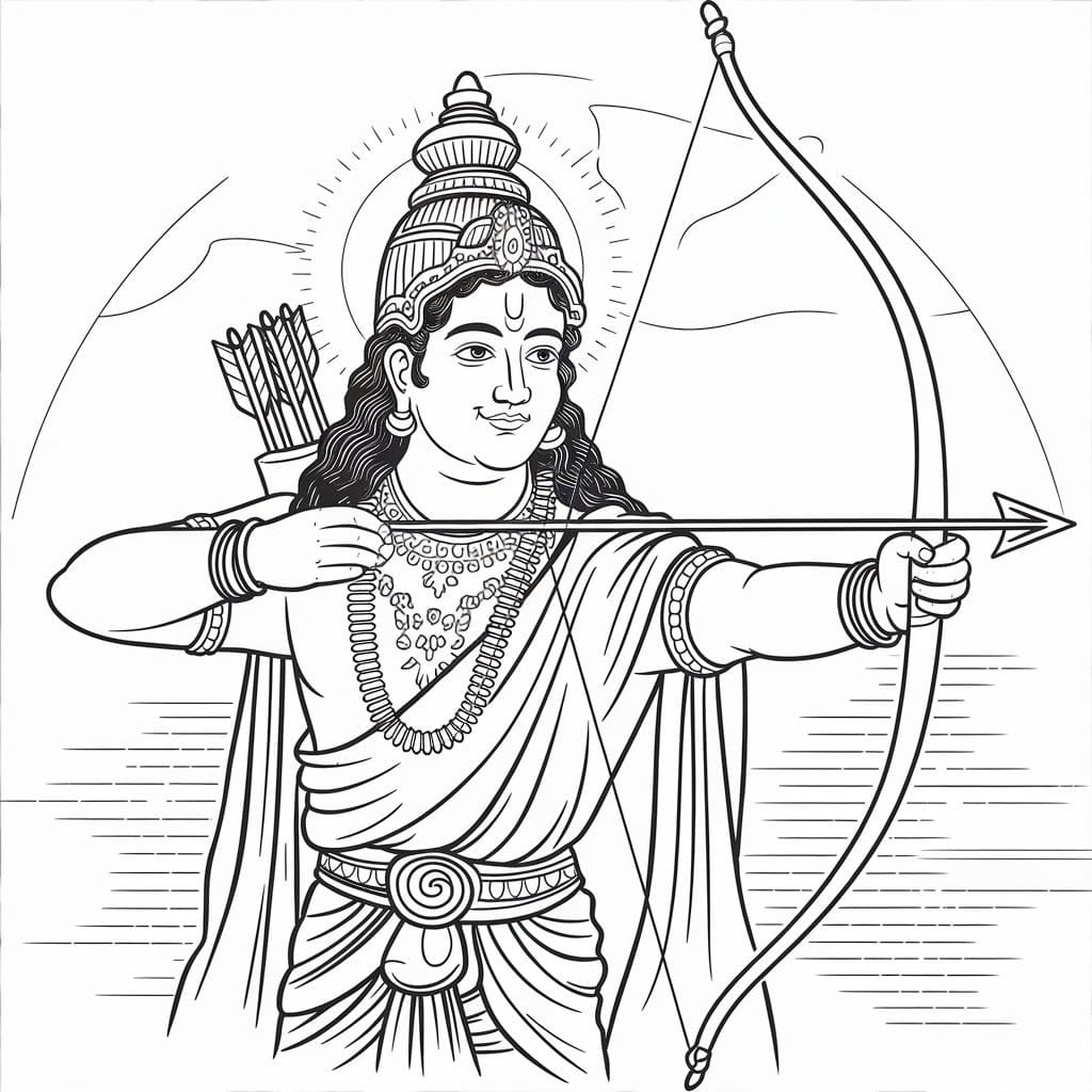 Jai Shree Ram Free Image coloring page