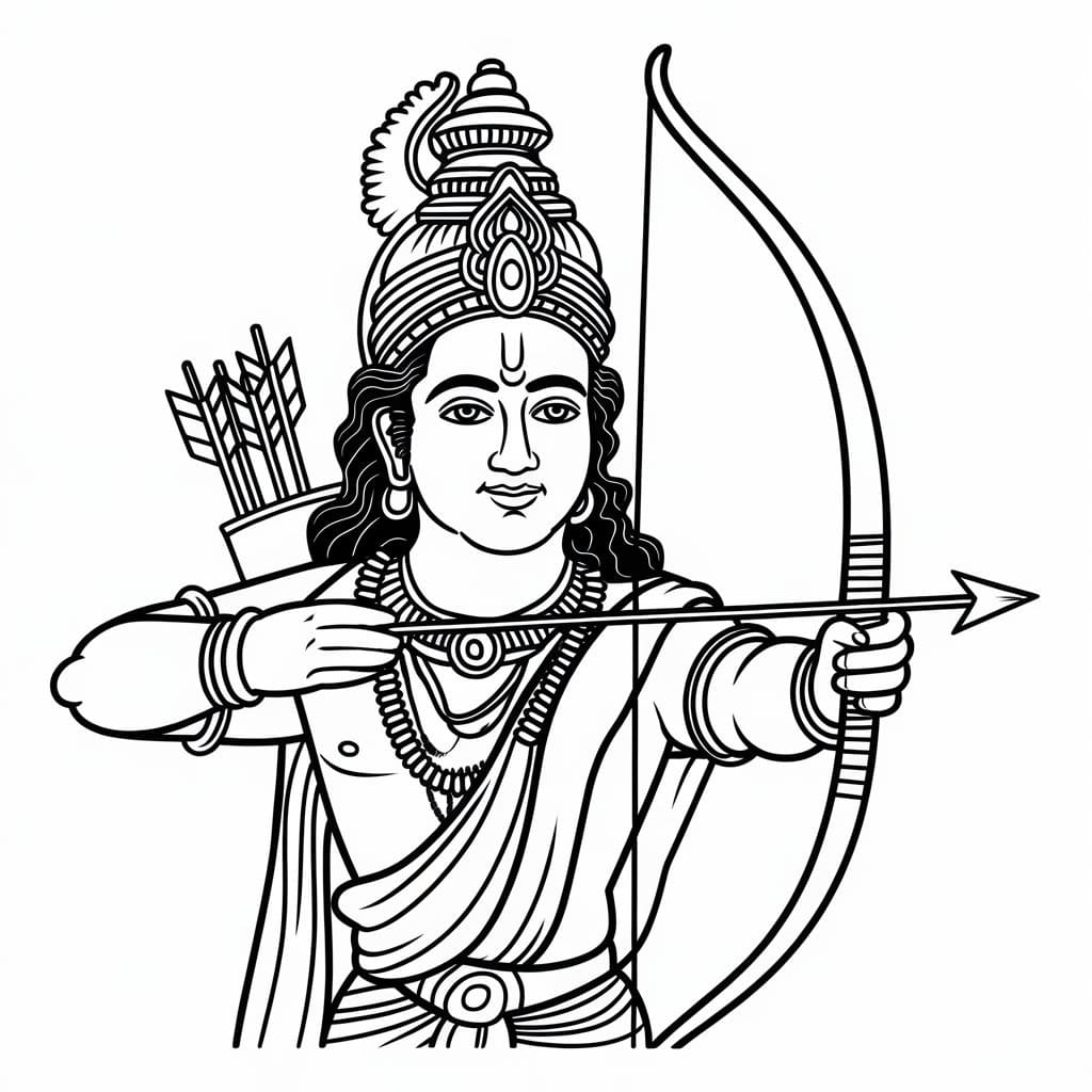 Jai Shree Ram Free Printable coloring page