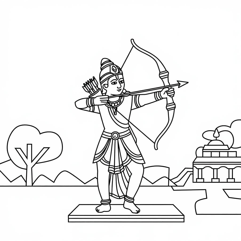 Jai Shree Ram Image coloring page