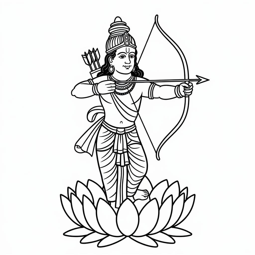 Jai Shree Ram Image Printable coloring page