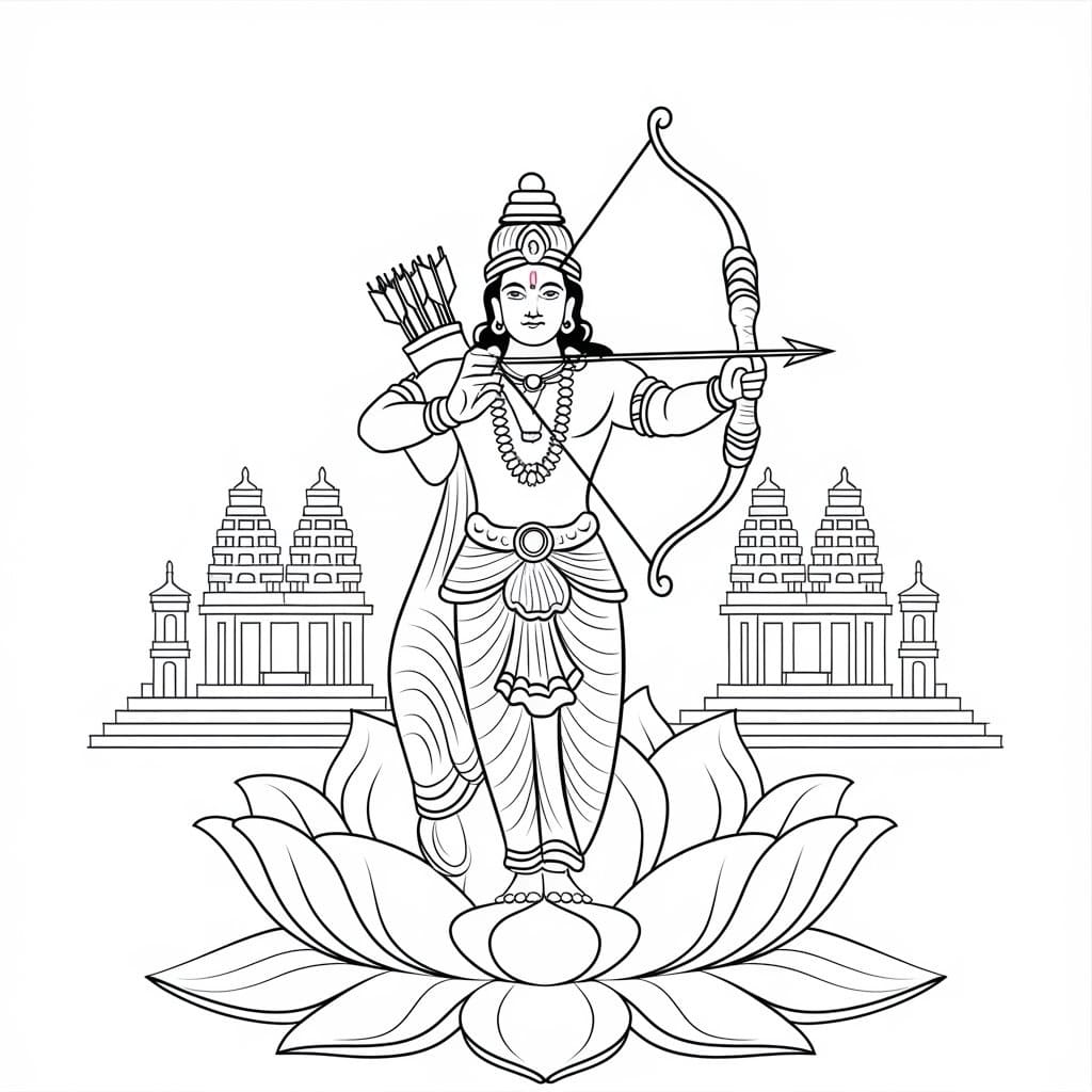 Jai Shree Ram Printable coloring page