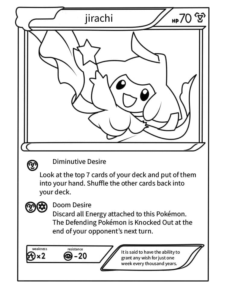 Jirachi Pokemon Card coloring page