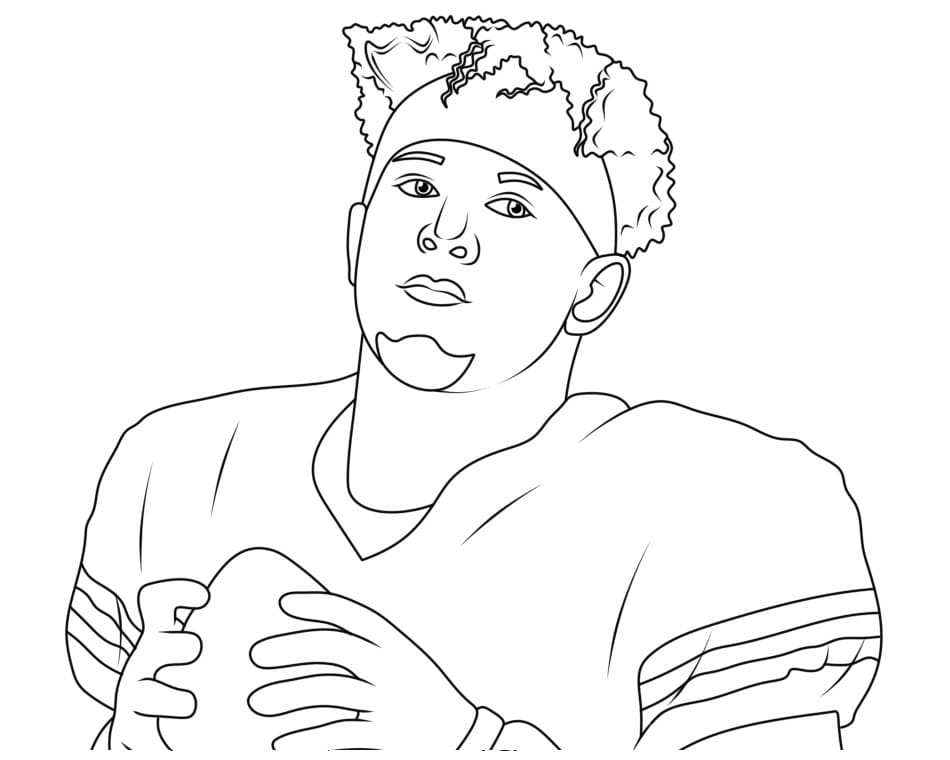 Kansas City Chiefs Patrick Mahomes coloring page