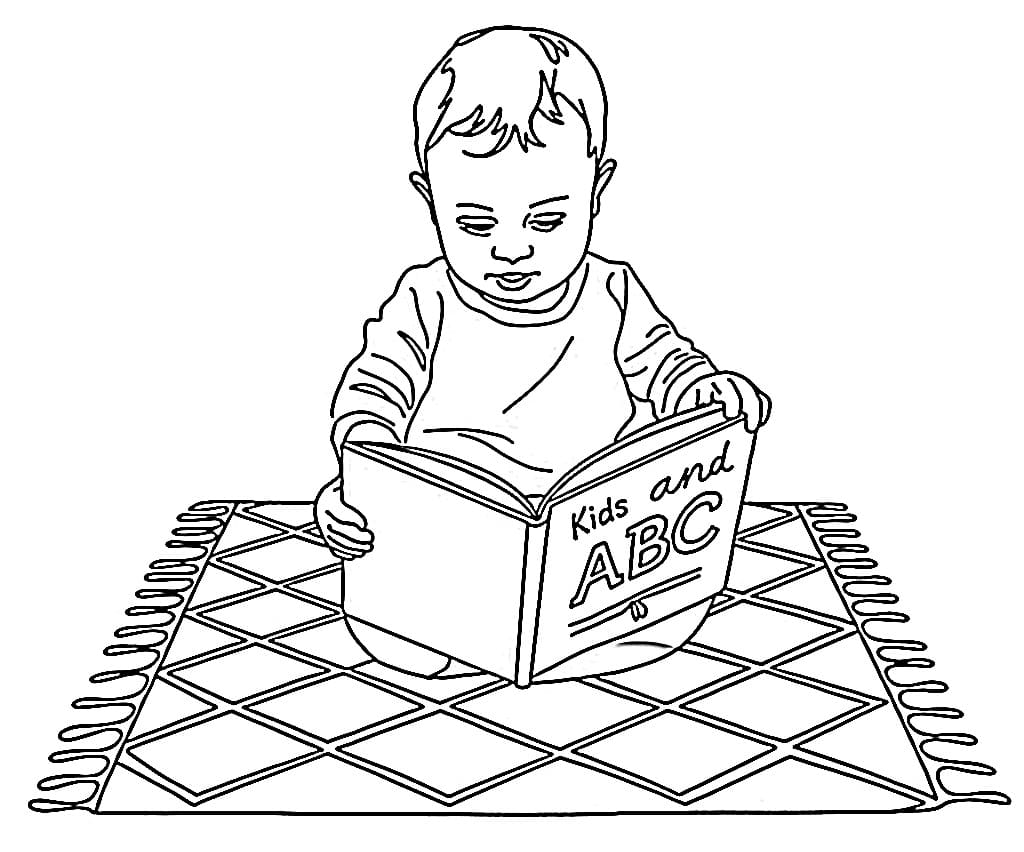 Kids and ABC coloring page