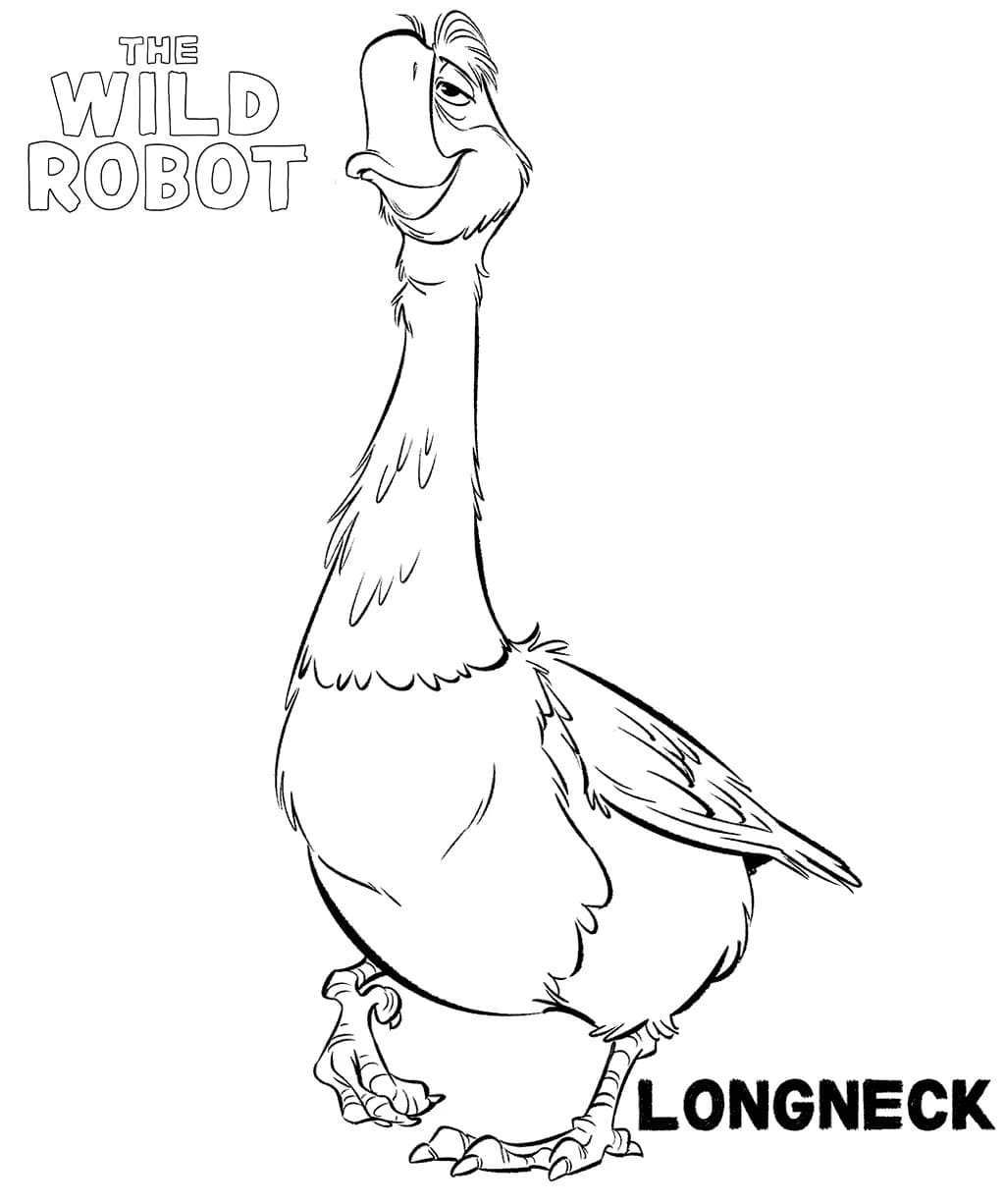 Longneck from The Wild Robot coloring page