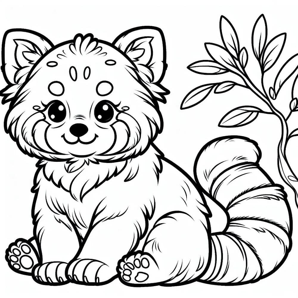 Lovely Red Panda coloring page