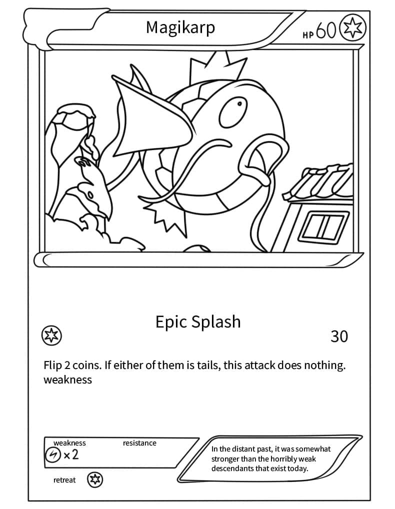 Magikarp Pokemon Card coloring page