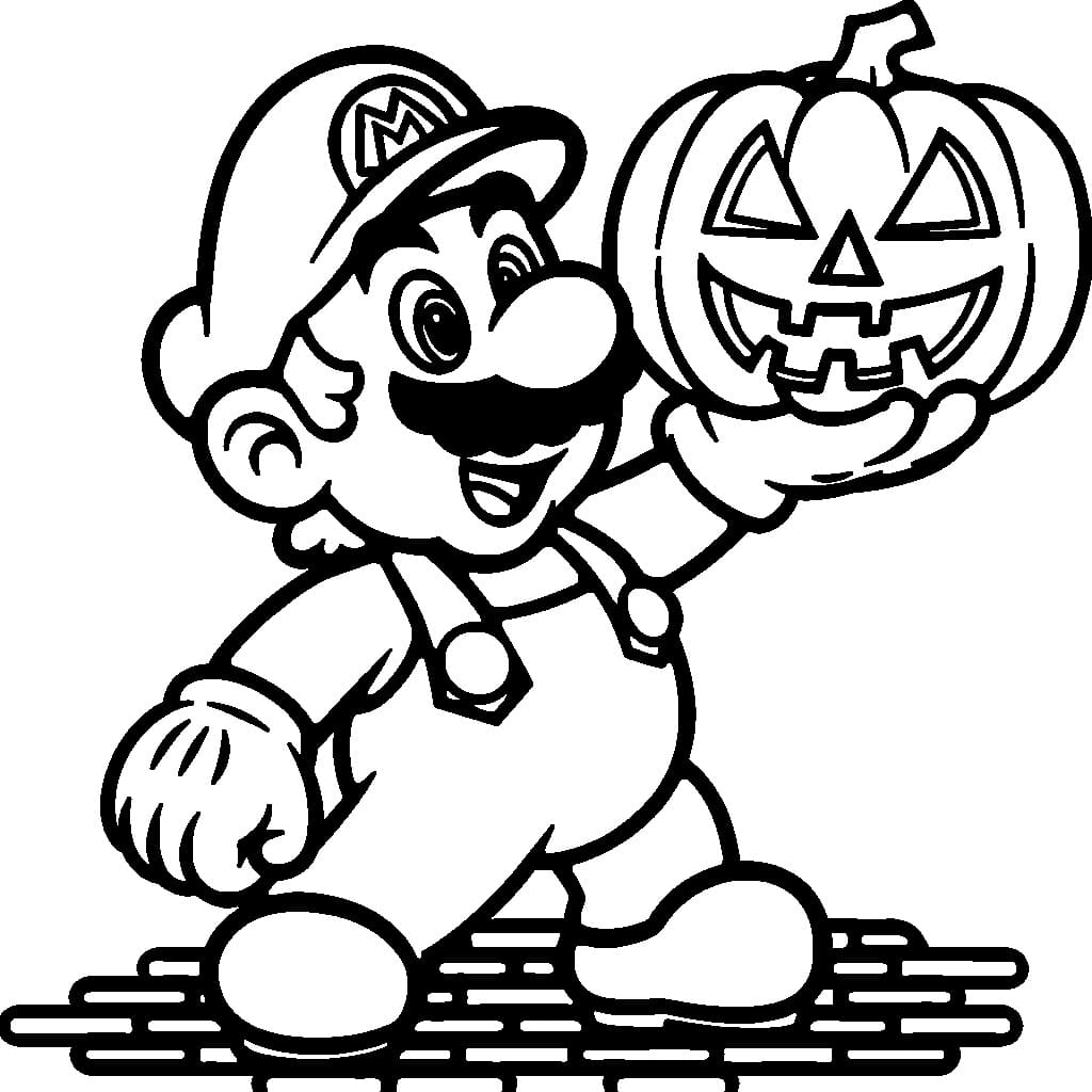 Mario Halloween For Kids coloring page