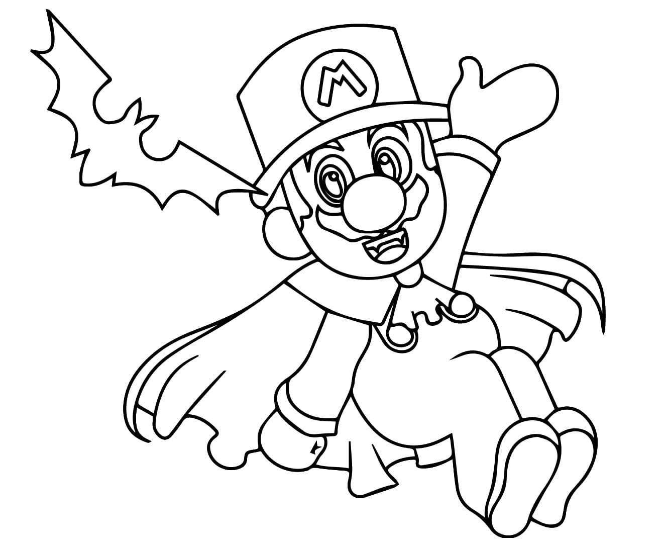 Mario Halloween Vampire coloring page