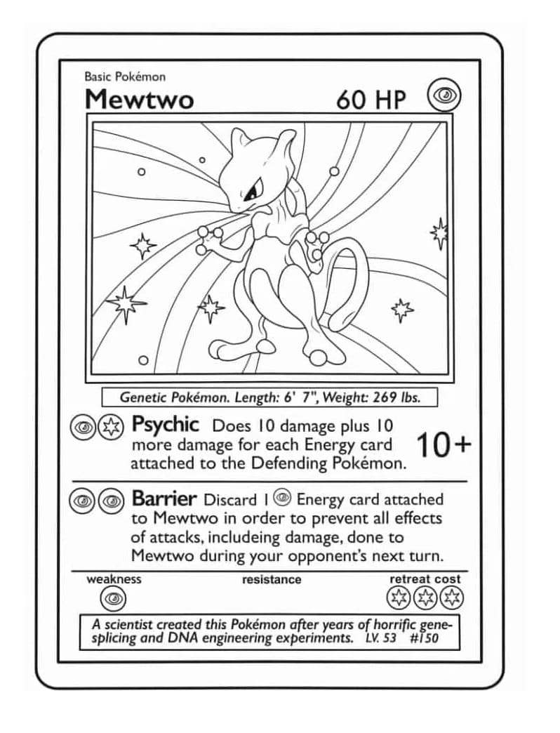 Mewtwo Pokemon Card