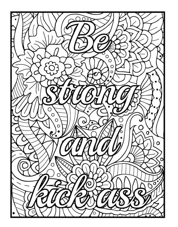 Motivational Swear coloring page