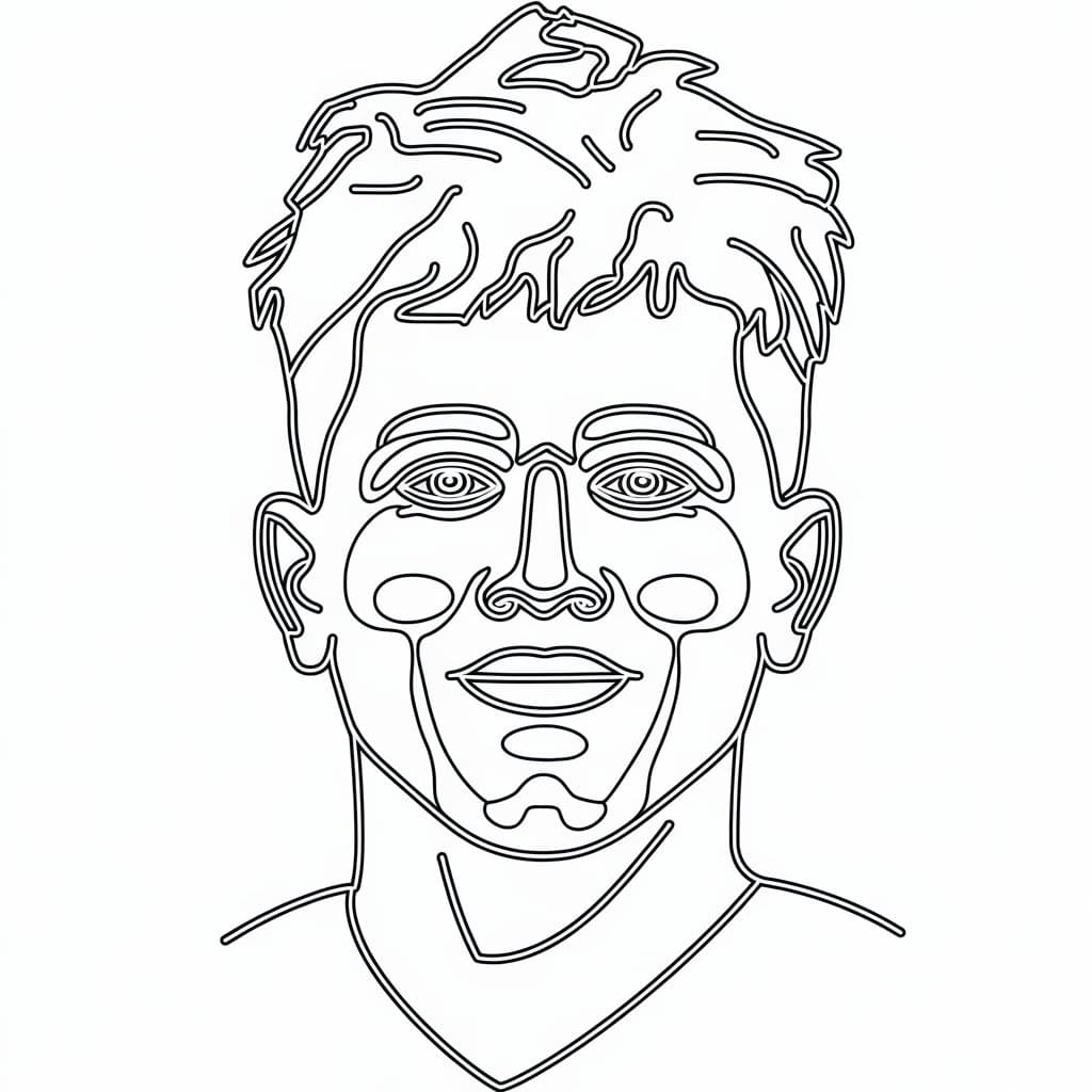 Patrick Mahomes Face coloring page