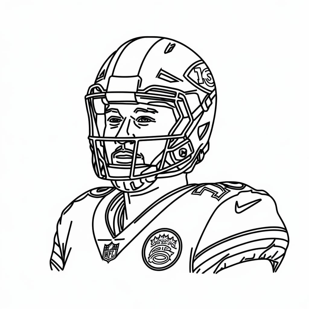 Patrick Mahomes Printable coloring page