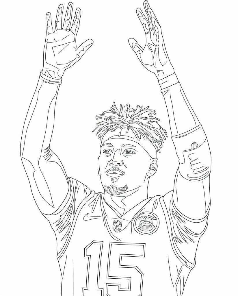 Patrick Mahomes to Print coloring page