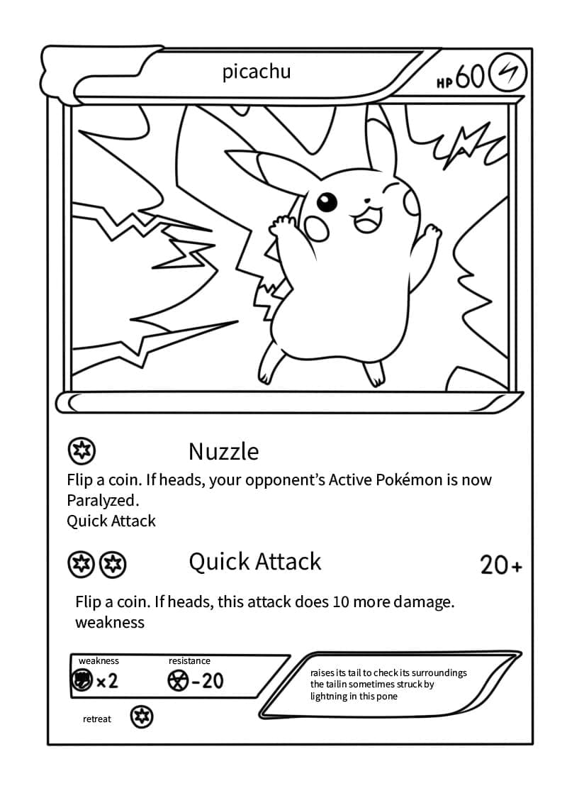 Pokemon Card Pikachu coloring page