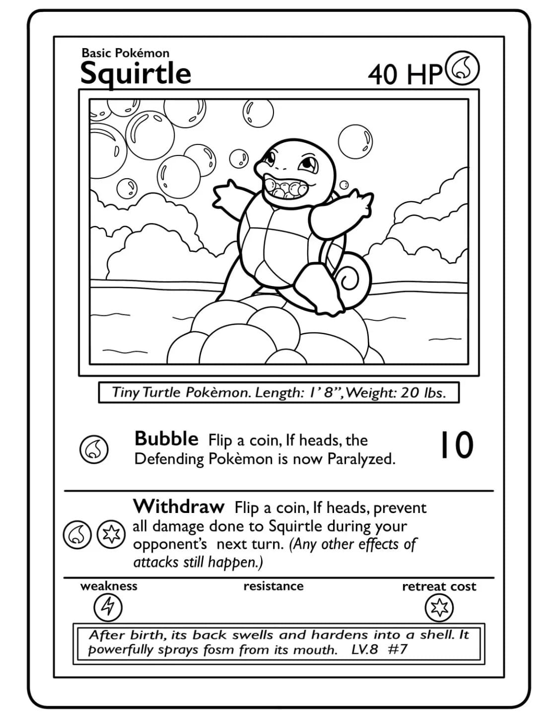 Pokemon Card Squirtle coloring page