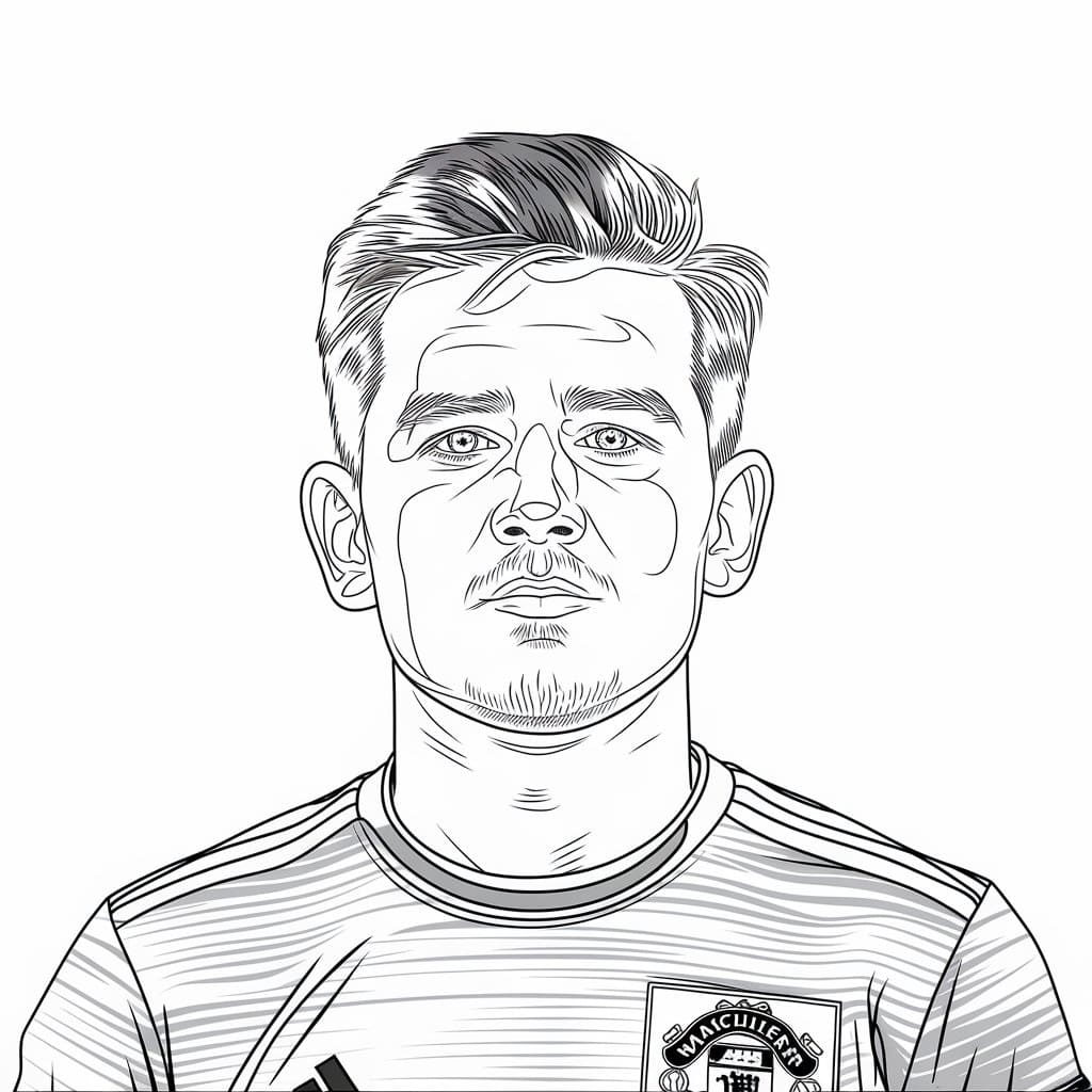 Portrait of Harry Maguire coloring page