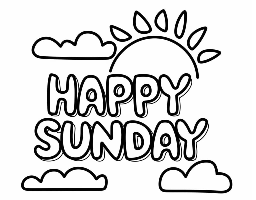 Print Happy Sunday coloring page