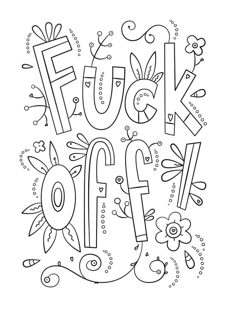 Print Swear Word For Adult coloring page