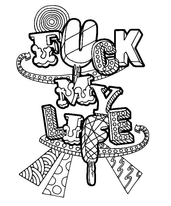 Print Swear Word Image coloring page