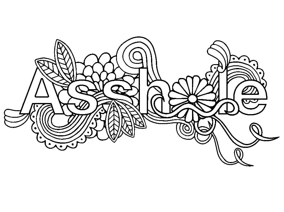 Printable Download Swear Word coloring page