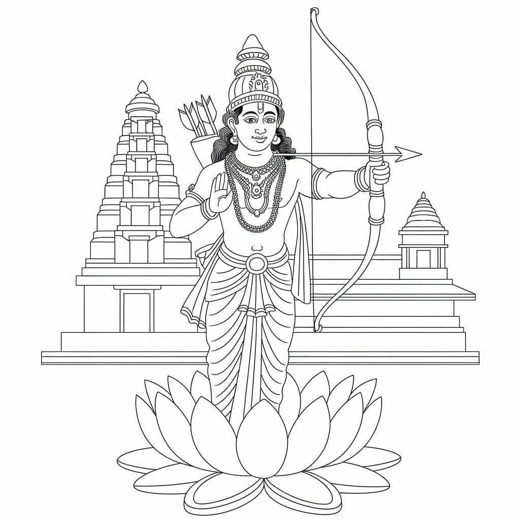 Printable Jai Shree Ram Image coloring page