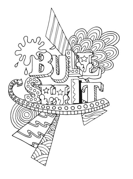 Printable Swear Word coloring page