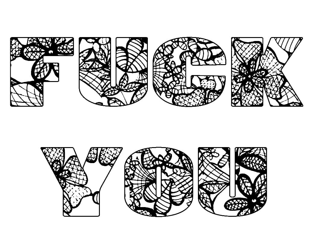 Printable Swear Word Image coloring page