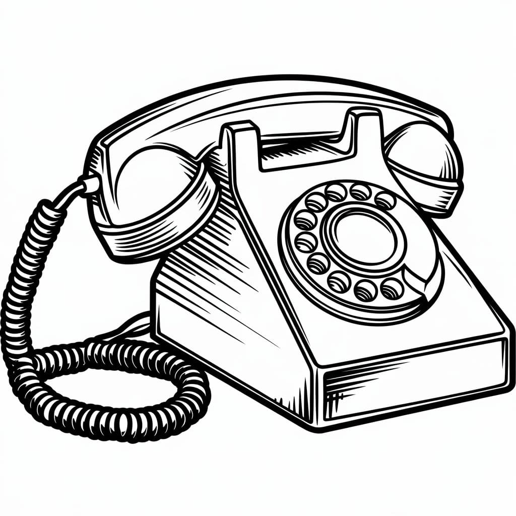 Printable Telephone Y2K coloring page