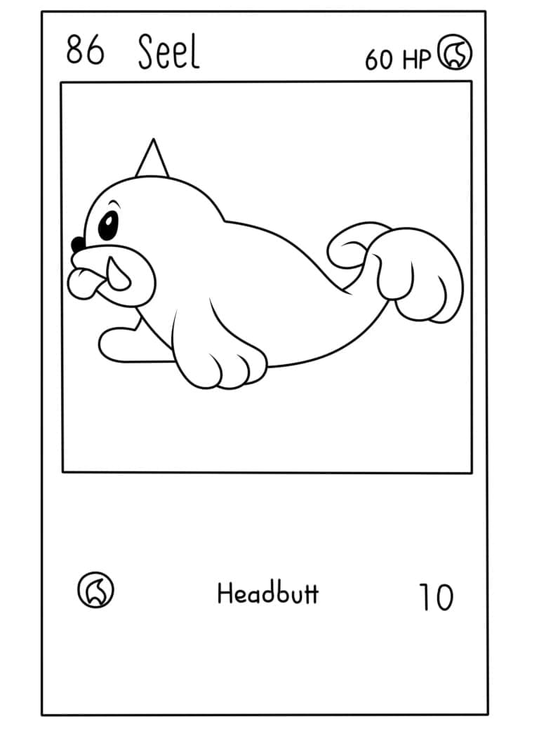 Seel Pokemon Card coloring page