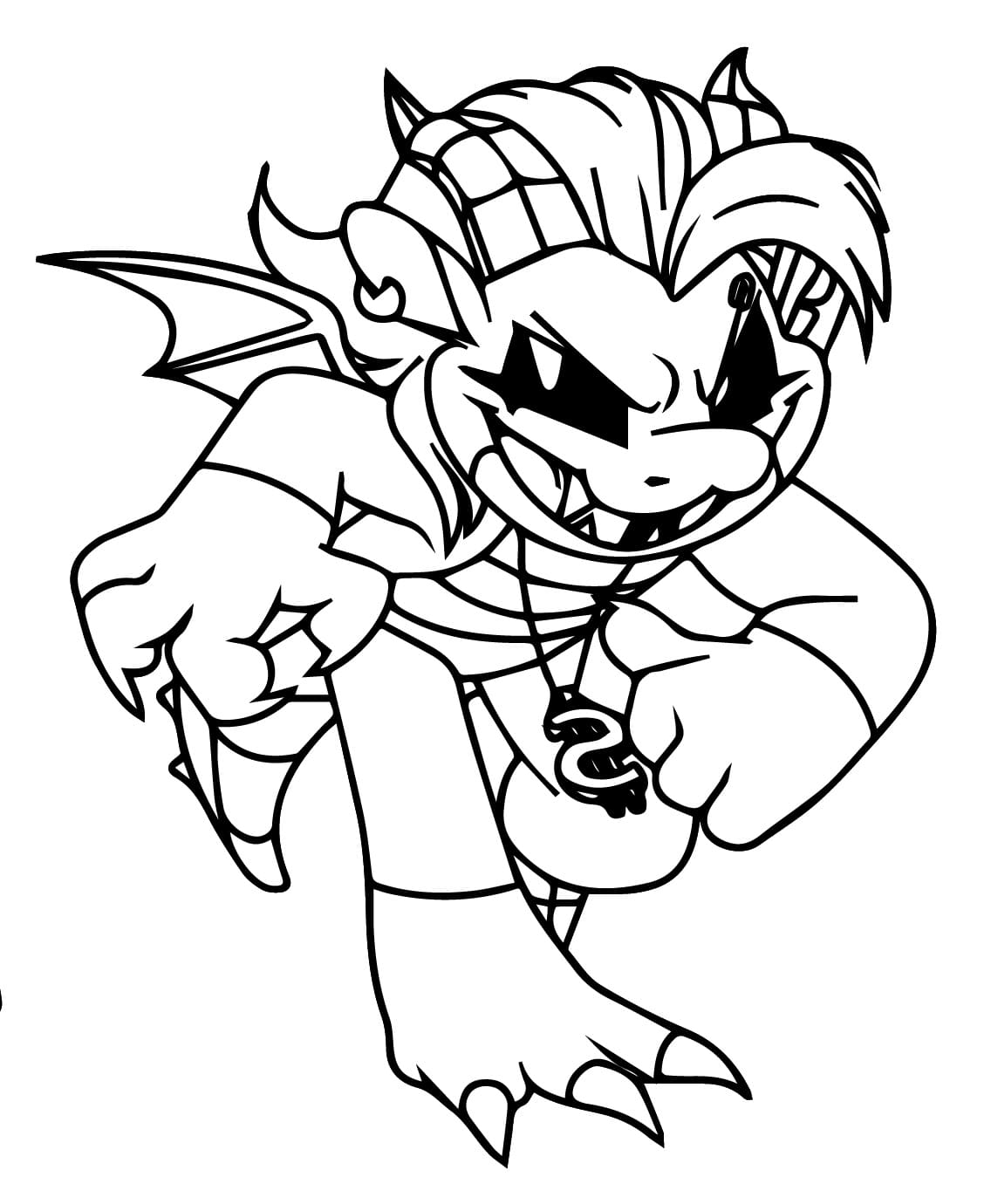 Simon Smoke in Nightmare Critters coloring page